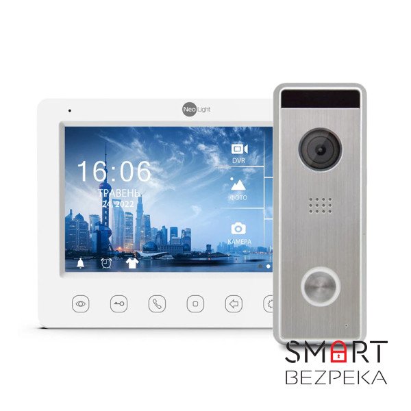 Комплект відеодомофона NeoLight KAPPA+ HD White + Tantos Triniti HD