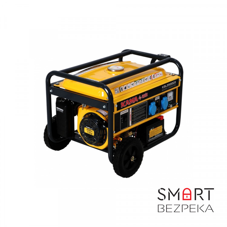 Бензиновий генератор Kama KGL3500 максимальна потужність 2.8 кВт