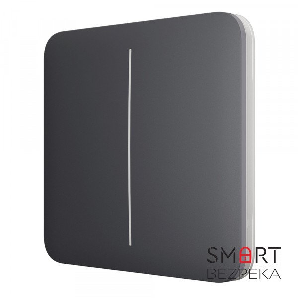 Кнопка Ajax SoloButton (2-gang) graphite для двоклавішного вимикача