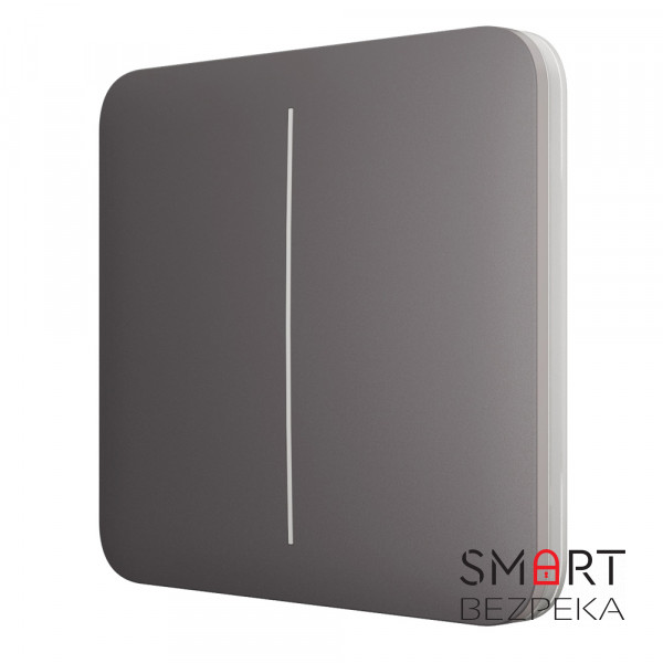 Кнопка Ajax SoloButton (2-gang) grey для двоклавішного вимикача