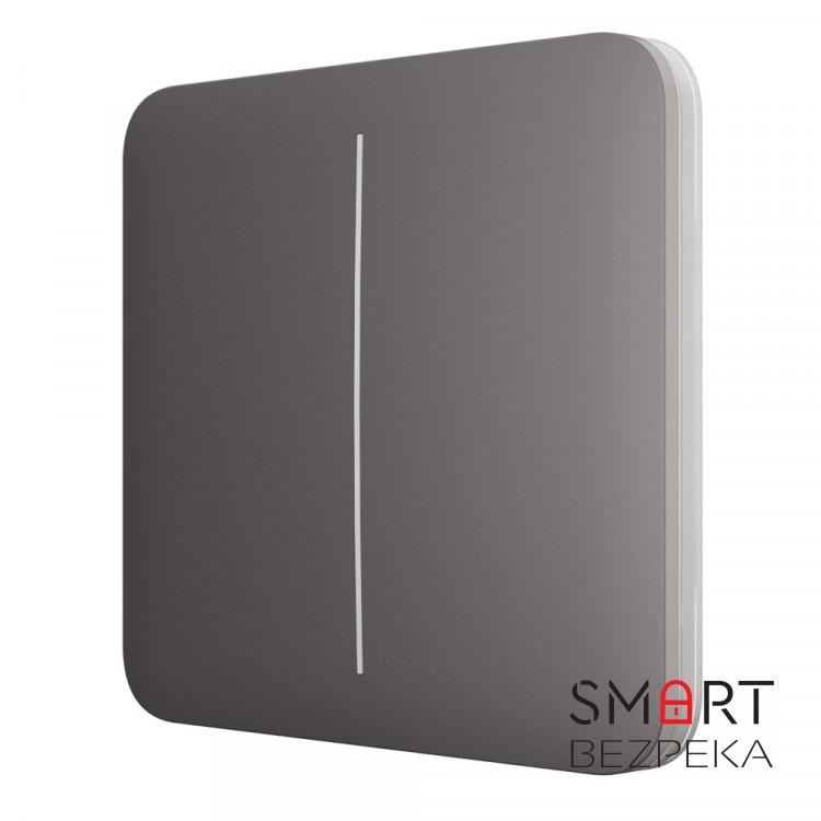 Кнопка Ajax SoloButton (2-gang) grey для двоклавішного вимикача