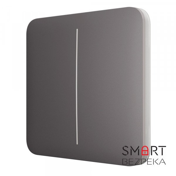 Кнопка Ajax SoloButton (2-gang) grey для двоклавішного вимикача