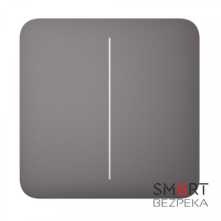 Кнопка Ajax SoloButton (2-gang) grey для двоклавішного вимикача