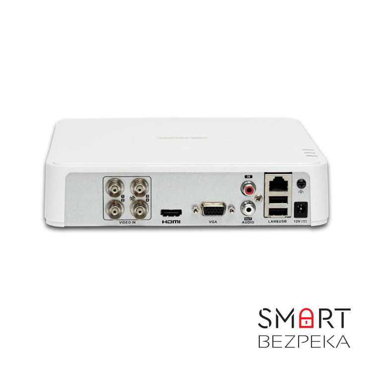 HD-TVI відеореєстратор 4-канальний Hikvision iDS-7104HQHI-M1/S(E) з підтримкою відеоаналітики для системи відеоспостереження