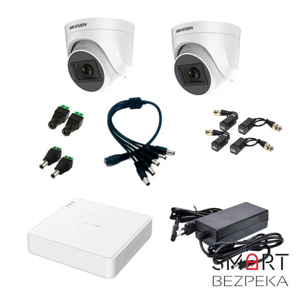 Комплект відеоспостереження Hikvision на 2 відеокамери 5Мп внутрішній аналоговий