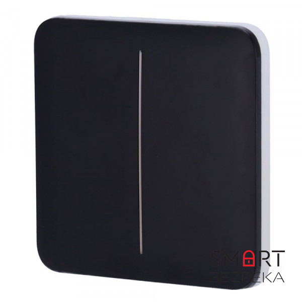 Кнопка Ajax SoloButton (2-gang) black для двоклавішного вимикача