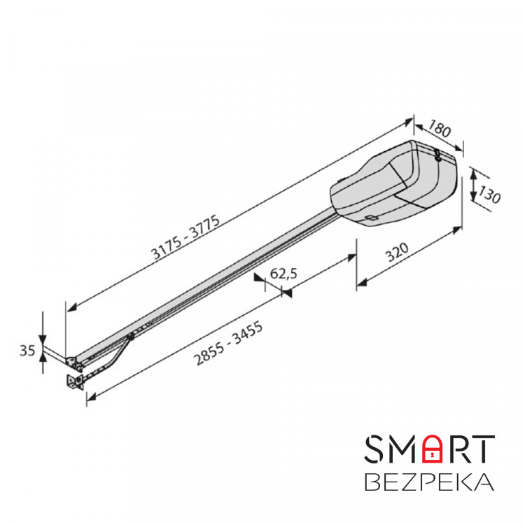 Автоматика для гаражних воріт BFT TIZIANO 3620 BELT KIT комплект