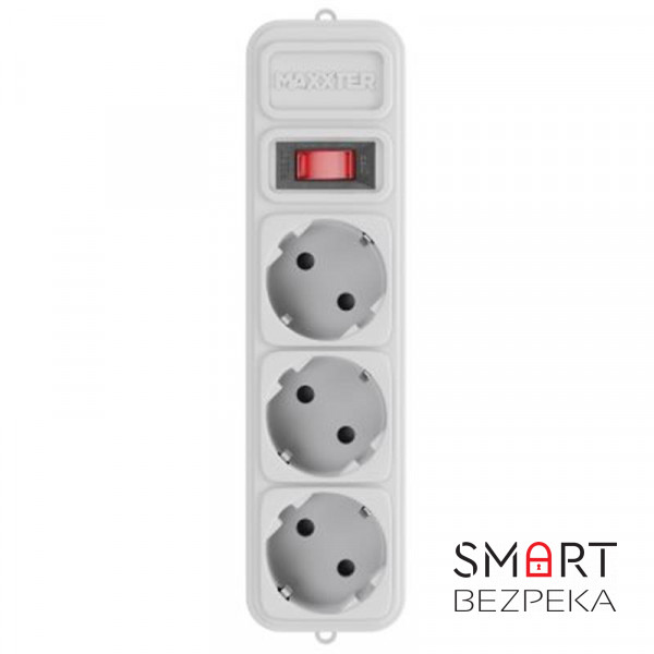 Мережевий фільтр Maxxter SPM3-G-10G, 3 м кабель, 3 розетки