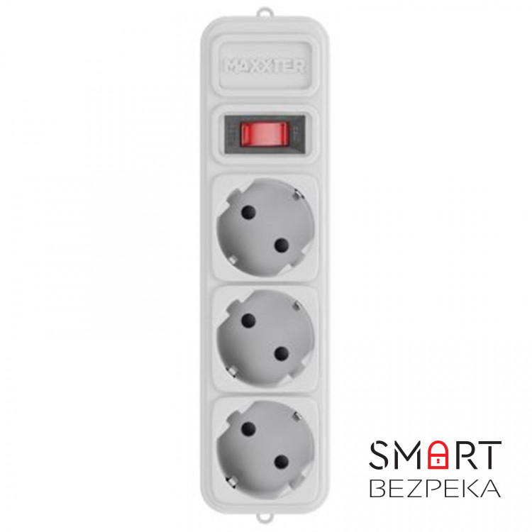 Мережевий фільтр Maxxter SPM3-G-10G, 3 м кабель, 3 розетки