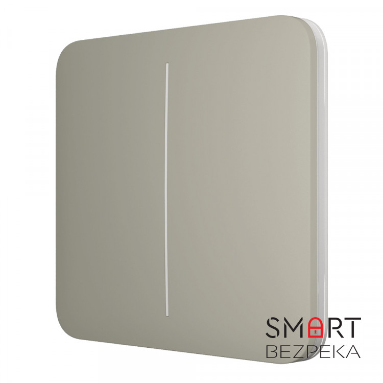 Кнопка Ajax SoloButton (2-gang) olive для двоклавішного вимикача