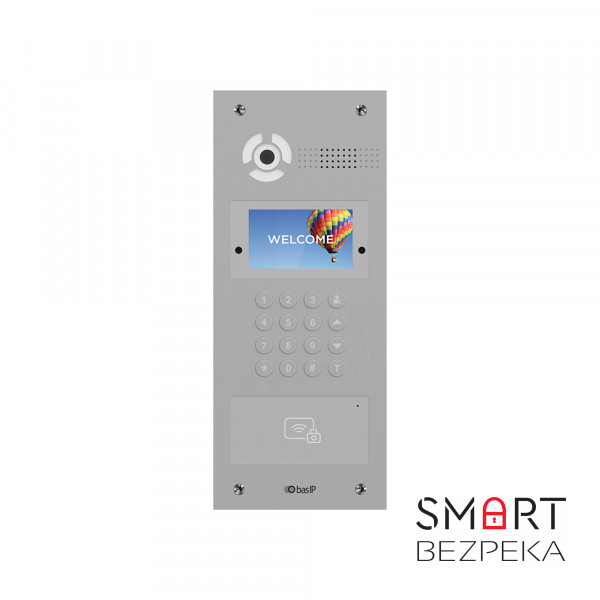 Многоабонентская гибридная вызывная панель Bas-IP AA-07HFB silver со считывателем UKEY и распознаванием лиц для IP-домофонов