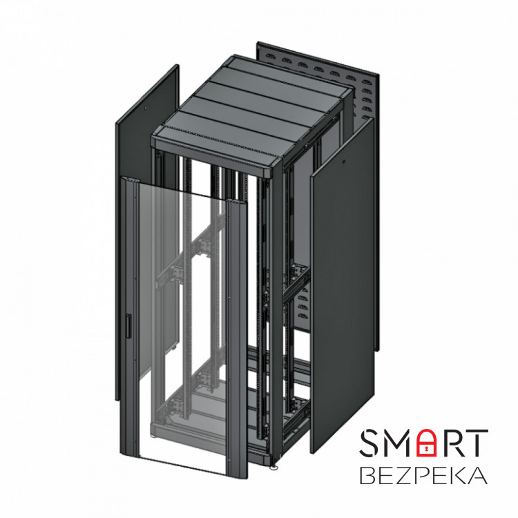 Шафа серверна CMS 42U 800 х 1055 UA-MGSE42810PG з перфорованими дверима для мережевого обладнання