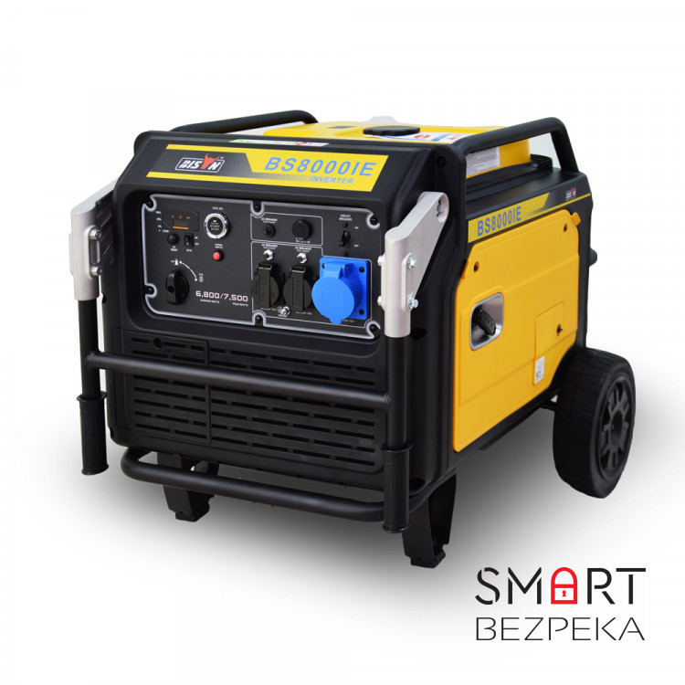 Инверторный бензиновый генератор BISON BS8000IE максимальная мощность 7.5 кВт