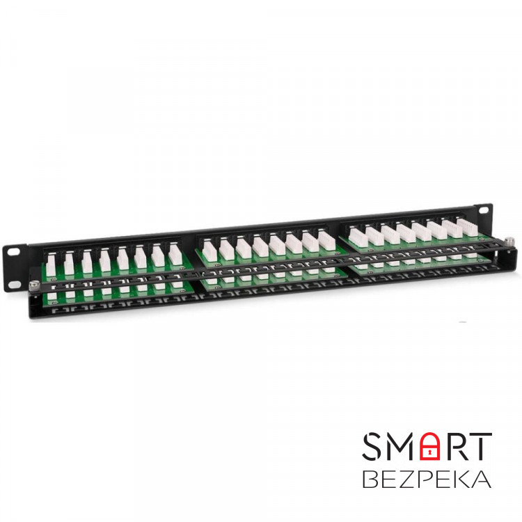 Патч-панель Hypernet 48 портов UTP кат.5е 19" PP-KUTP48-1U с держателем кабеля