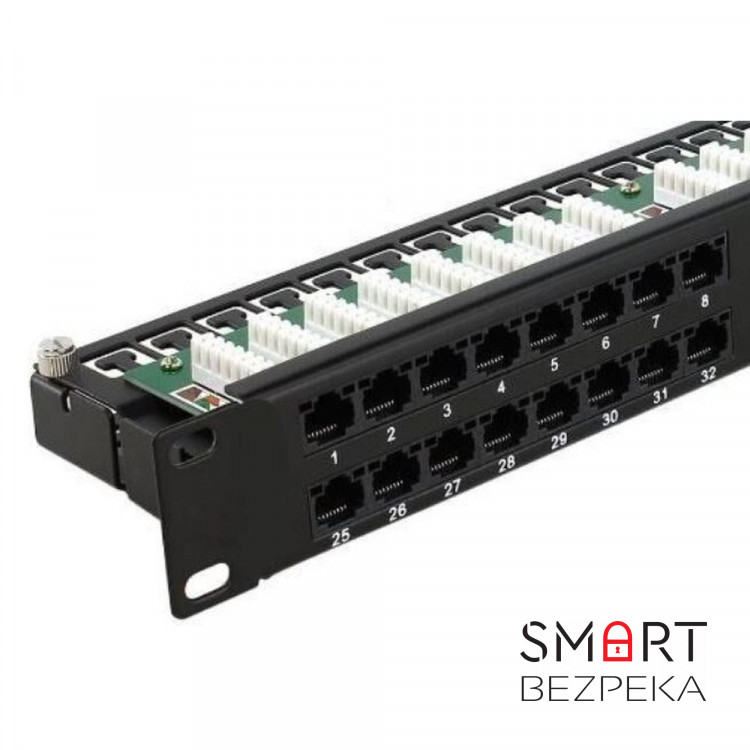 Патч-панель Hypernet 48 портов UTP кат.5е 19" PP-KUTP48-1U с держателем кабеля