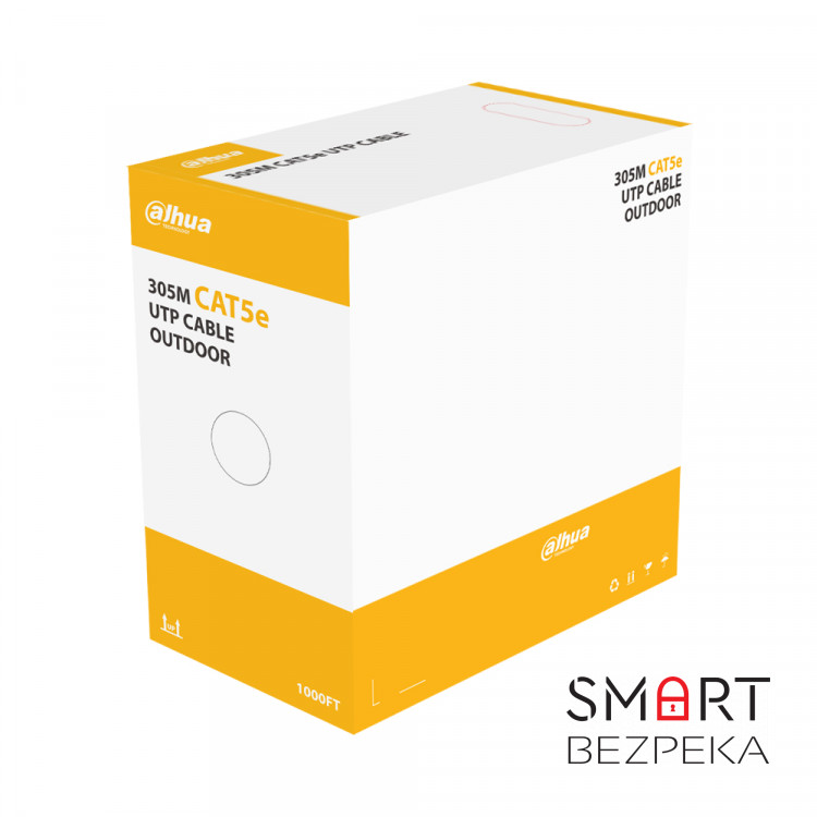 Кабель вита пара UTP CAT5e Dahua DH-PFM920-5EU зовнішній 305 м (0.5 мм)