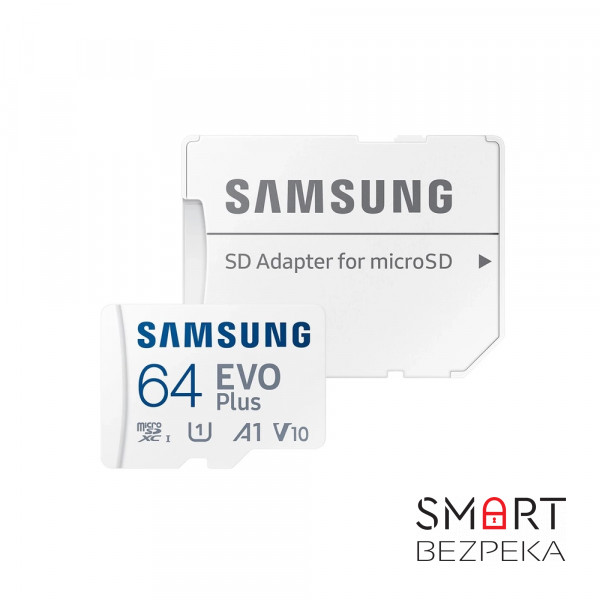 Карта памяти Samsung Evo Plus microSDXC 64GB UHS-I U1 V10 A1 + SD адаптер (MB-MC64KA/EU)