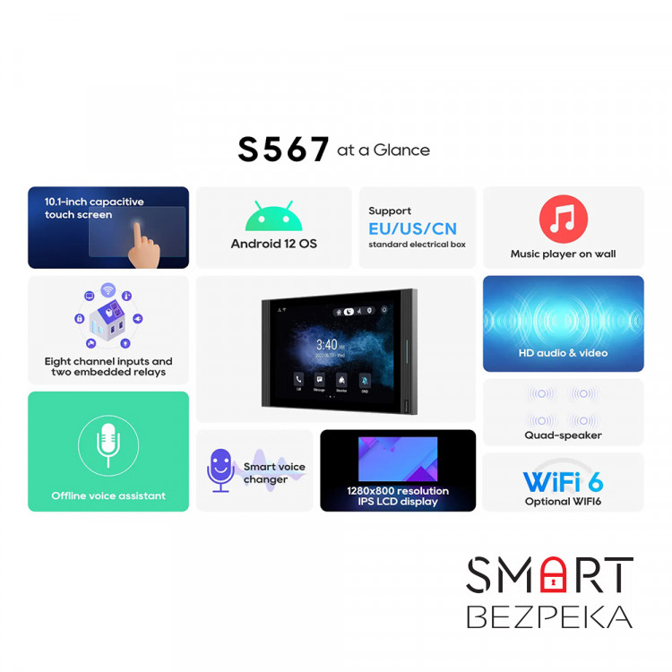 SIP-відеодомофон Akuvox S567W- 10 з Wi-Fi на Android