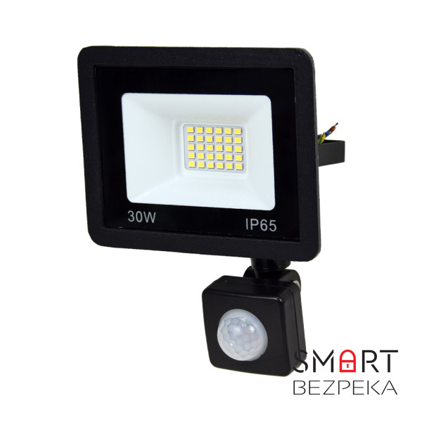 Прожектор світлодіодний Lightwell LW-FL-B-30-S 30 W з датчиком руху