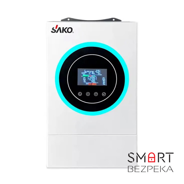 Гібридний сонячний інвертор Sako SUNON V 6.5кВА/6.2кВт 48В 120A MPPT з чистою синусоїдою