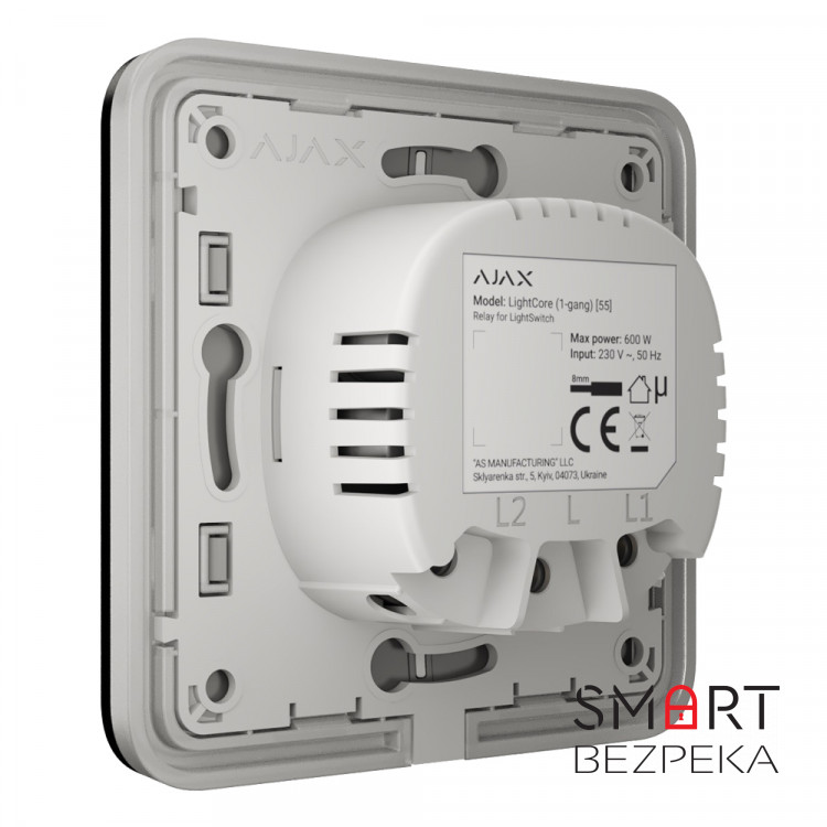 Вимикач Ajax LightSwitch 2-gang Black двоклавішний