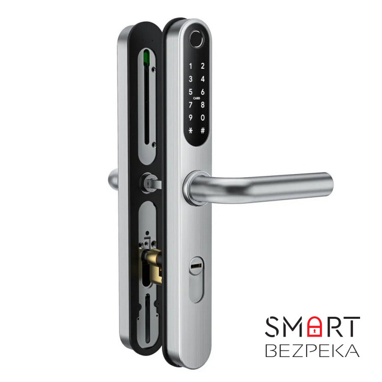 Розумний дверний біометричний замок SEVEN LOCK SL-7761BF silver (без врізної частини)