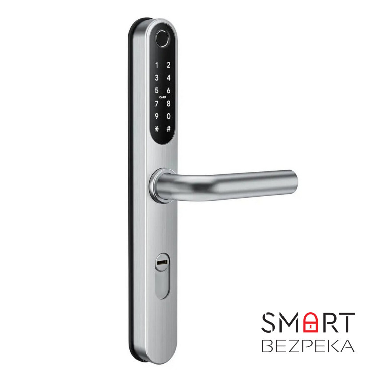 Розумний дверний біометричний замок SEVEN LOCK SL-7761BF silver (без врізної частини)