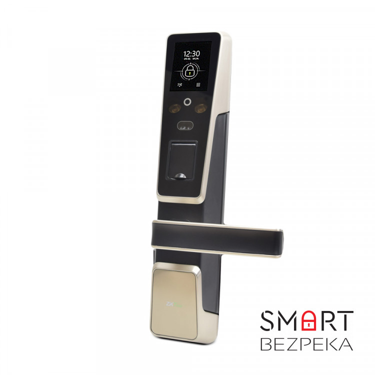 Smart замок ZKTeco ZM100 left для лівих дверей зі скануванням обличчя і зчитувачем відбитку пальця