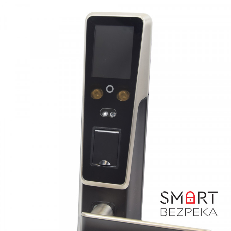 Smart замок ZKTeco ZM100 left для лівих дверей зі скануванням обличчя і зчитувачем відбитку пальця