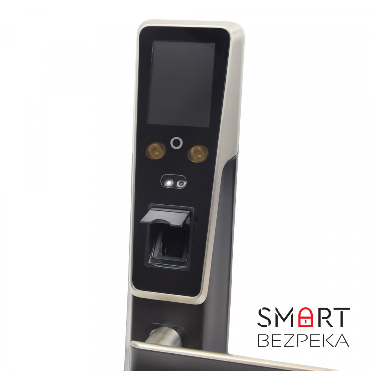 Smart замок ZKTeco ZM100 left для лівих дверей зі скануванням обличчя і зчитувачем відбитку пальця