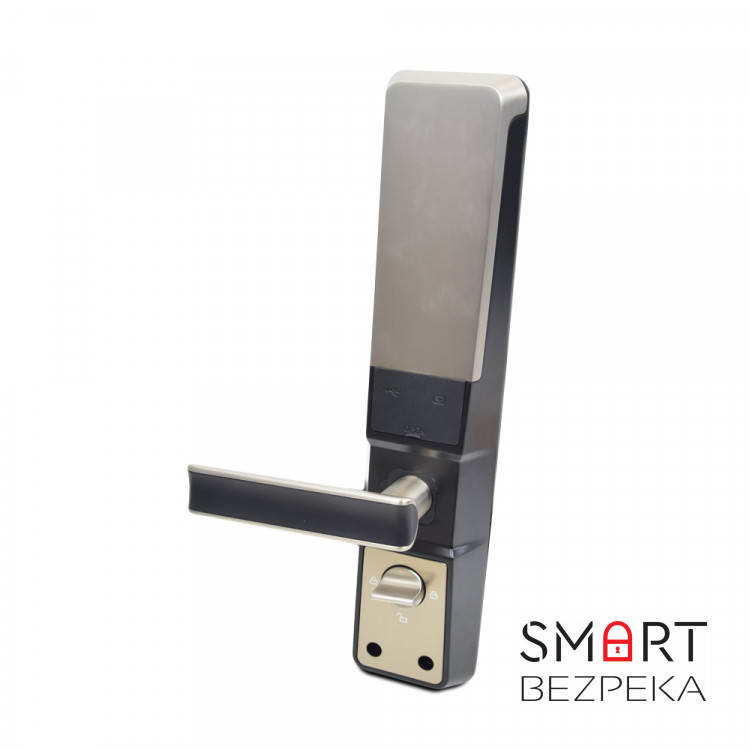 Smart замок ZKTeco ZM100 left для лівих дверей зі скануванням обличчя і зчитувачем відбитку пальця