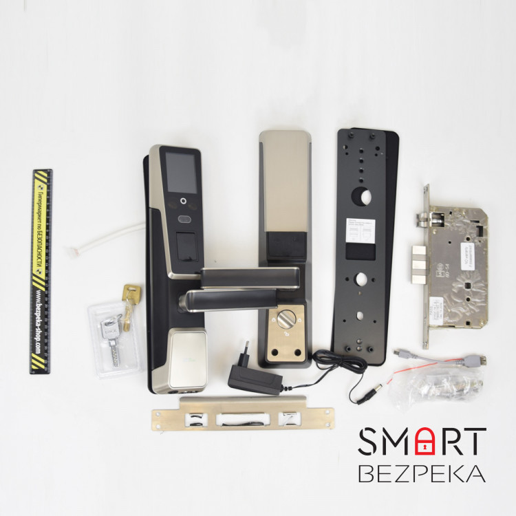 Smart замок ZKTeco ZM100 left для лівих дверей зі скануванням обличчя і зчитувачем відбитку пальця