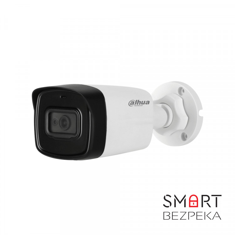 HDCVI видеокамера 8 Мп Dahua DH-HAC-HFW1800TLP-A (2.8 мм) со встроенным микрофоном для системы видеонаблюдения