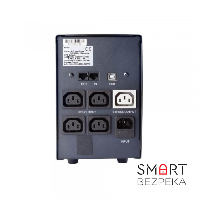 Источник бесперебойного питания Powercom BNT-1200AP 1200ВА / 720Вт линейно-интерактивный