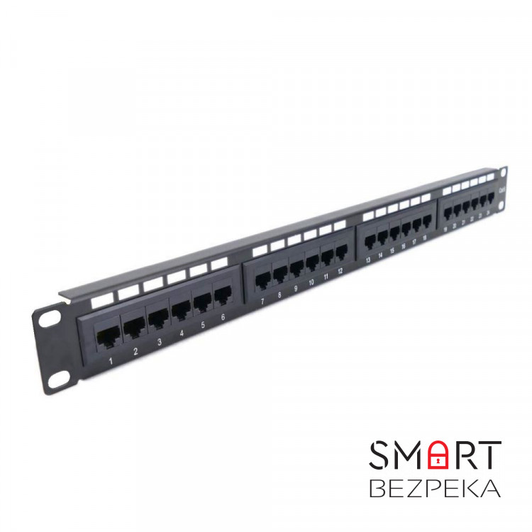 Патч-панель Hypernet 24 порта UTP кат. 5Е 19" PP-KUTP24-NM-CM с организатором кабеля
