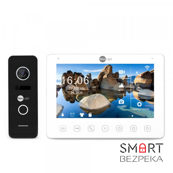 Комплект видеодомофона Neolight NeoKIT HD+ Black: видеодомофон 7" с детектором движения и 2 Мп видеопанель