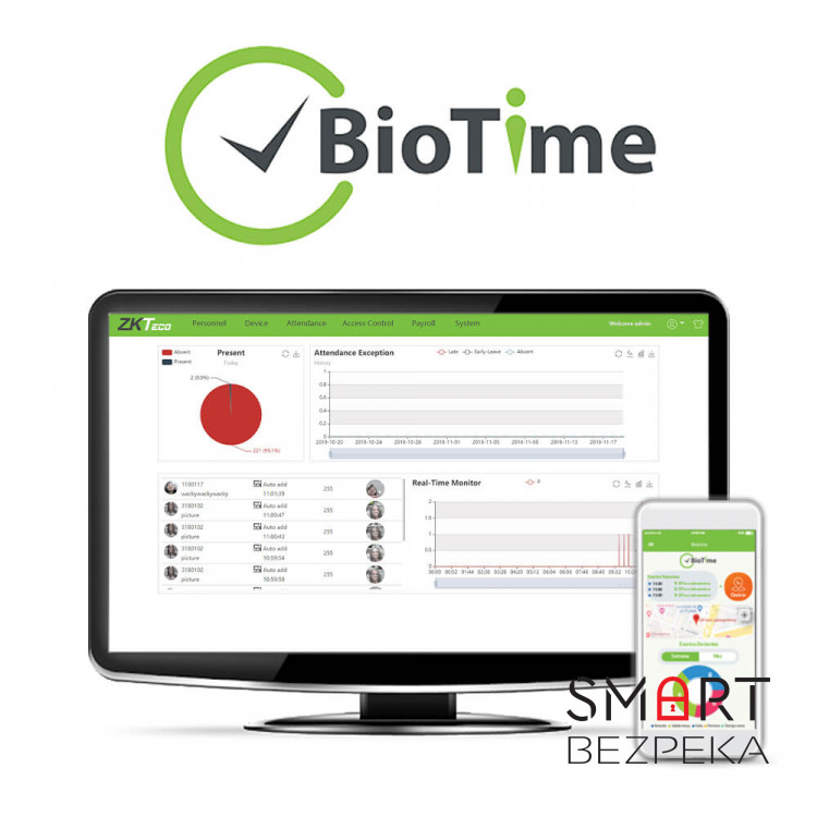 Лицензия мобильного приложения ZKTeco BioTime ZKBT-APP-P20
