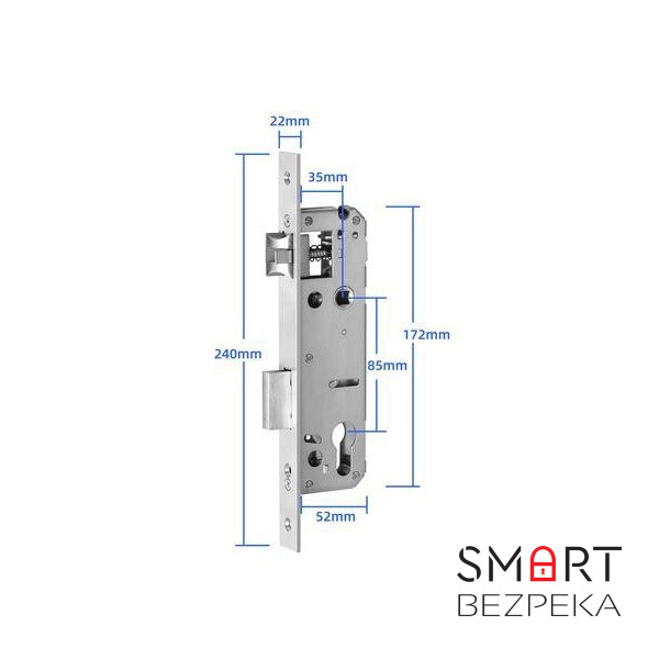 Розумний дверний біометричний замок SEVEN LOCK SL-7762BF black (врізна частина 3585)