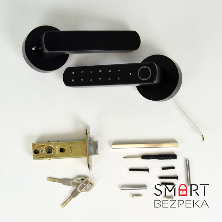 Умный дверной замок Atis Lock BT-100-T Black с доступом по отпечатку пальца и поддержкой Tuya Smart