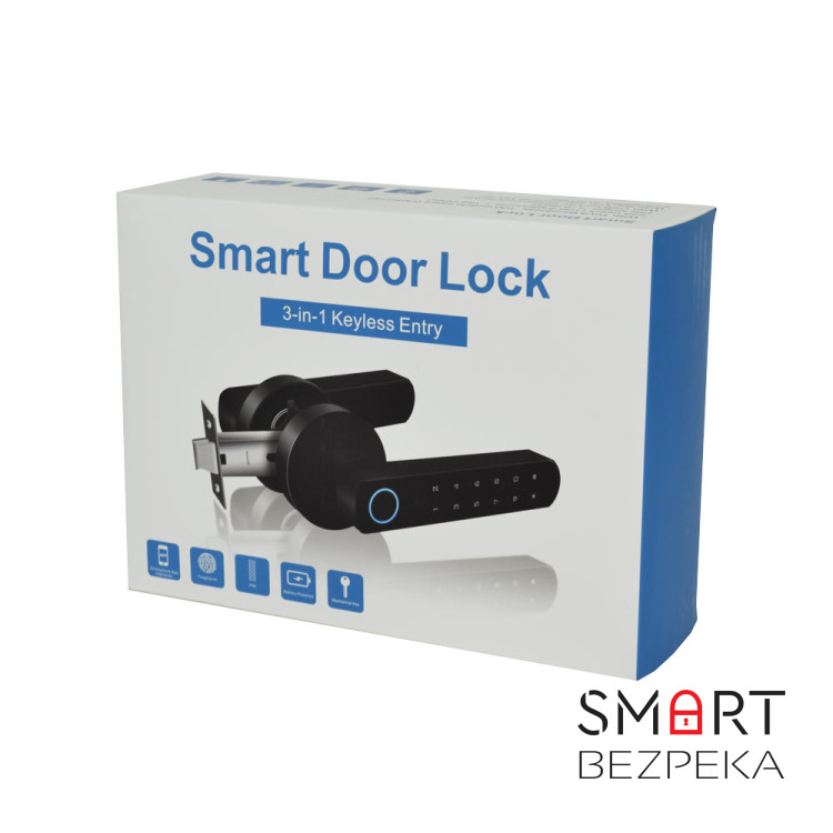 Умный дверной замок Atis Lock BT-100-T Black с доступом по отпечатку пальца и поддержкой Tuya Smart