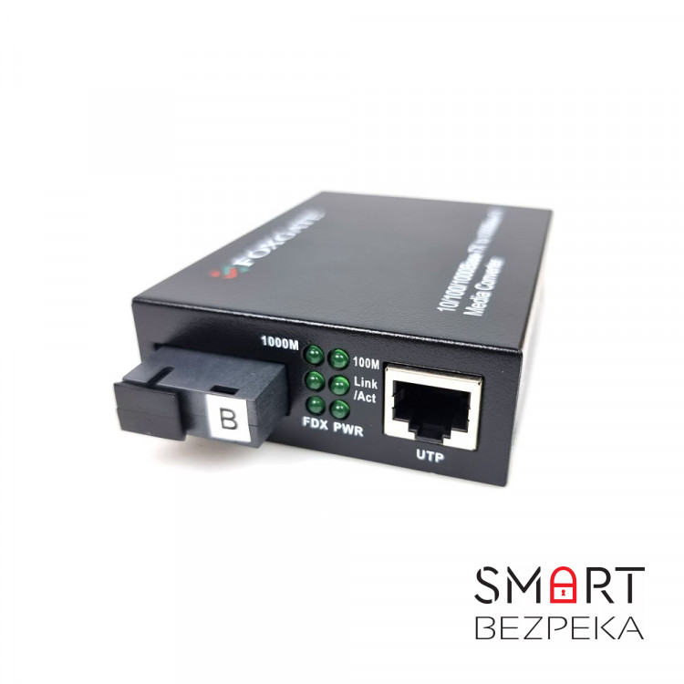 Медиаконвертер FoxGate EC-Q-1G-1SM-1550nm-20 км
