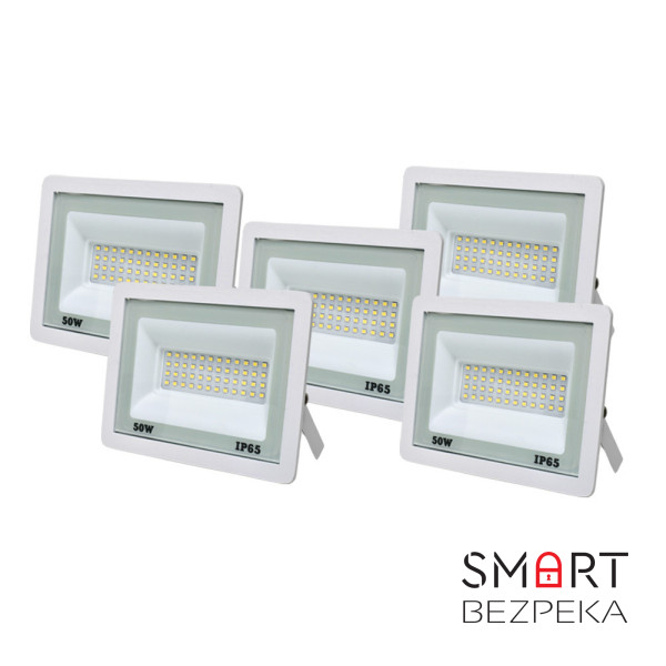 Комплект із 5 світлодіодних прожекторів Lightwell 50W (LW-FL-W-50)