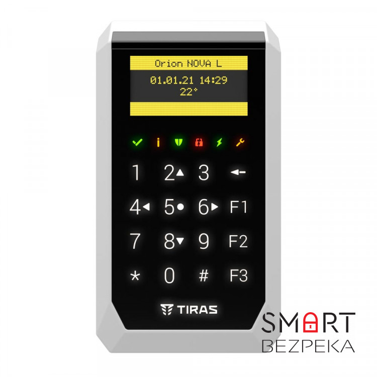 Сенсорная клавиатура TIRAS Technologies K-PAD OLED для управления охранной системой Orion NOVA II