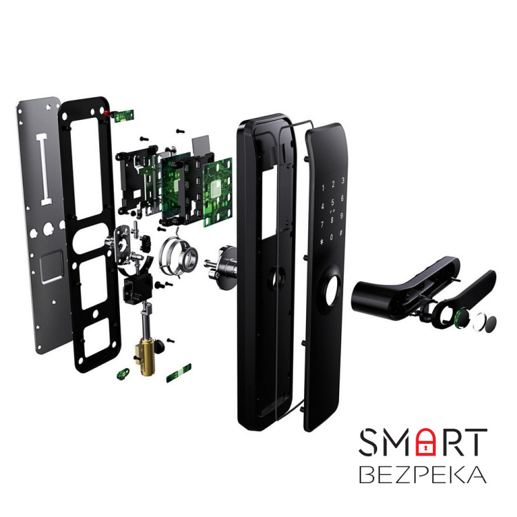 Розумний дверний біометричний замок SEVEN LOCK SL-7767BF black (без врізної частини)