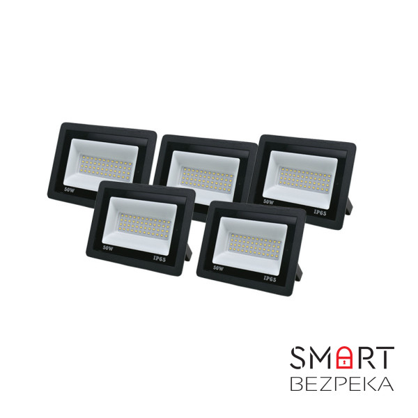 Комплект із 5 світлодіодних прожекторів Lightwell 50W (LW-FL-B-50)