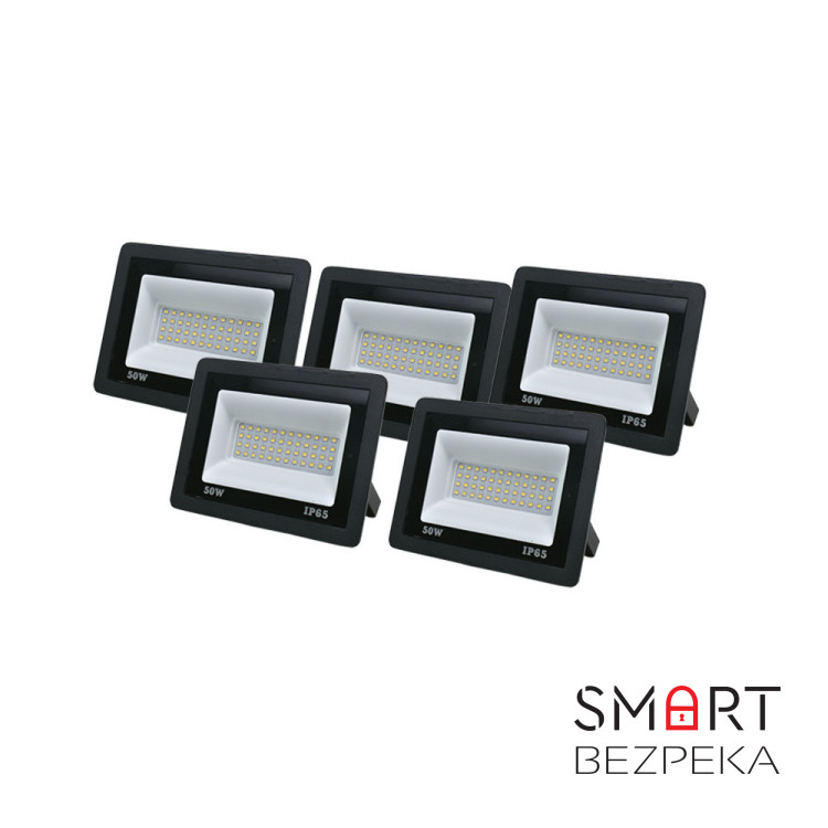 Комплект из 5 светодиодных прожекторов Lightwell 50W (LW-FL-B-50)
