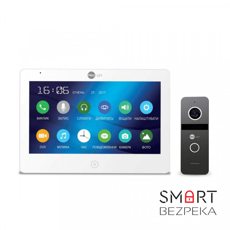 Комплект видеодомофона Neolight MEZZO HD WF / Solo FHD Graphite: видеодомофон 10" c Wi-Fi с детектором движения и 2 Мп видеопанель