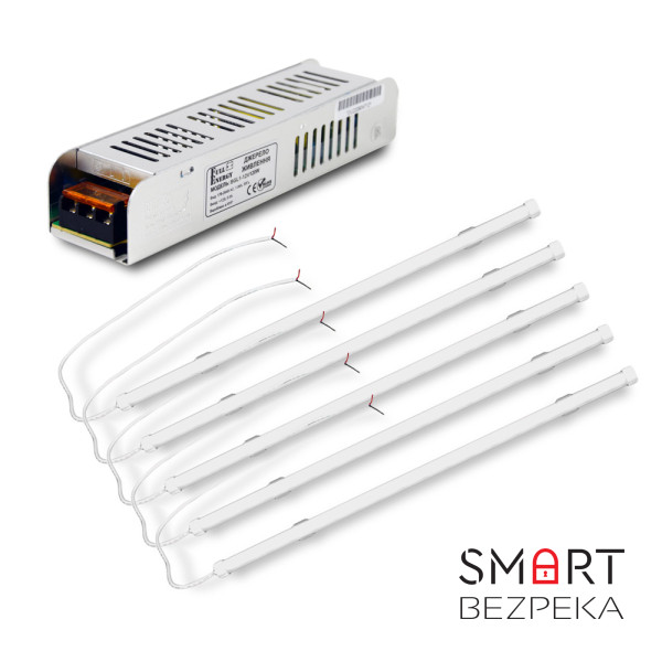 Комплект из 5-ти светильников LED линейных 1200мм 16Вт 6500K Faraday Electronics + Блок питания BGL1-12V120W