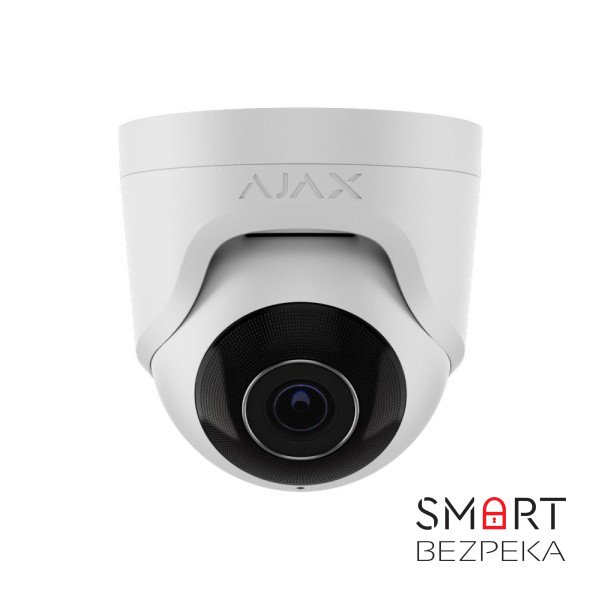 IP-відеокамера Ajax TurretCam (8 Мп/4 мм) white, дротова з роздільною здатністю 8 Мп і кутом огляду до 85°
