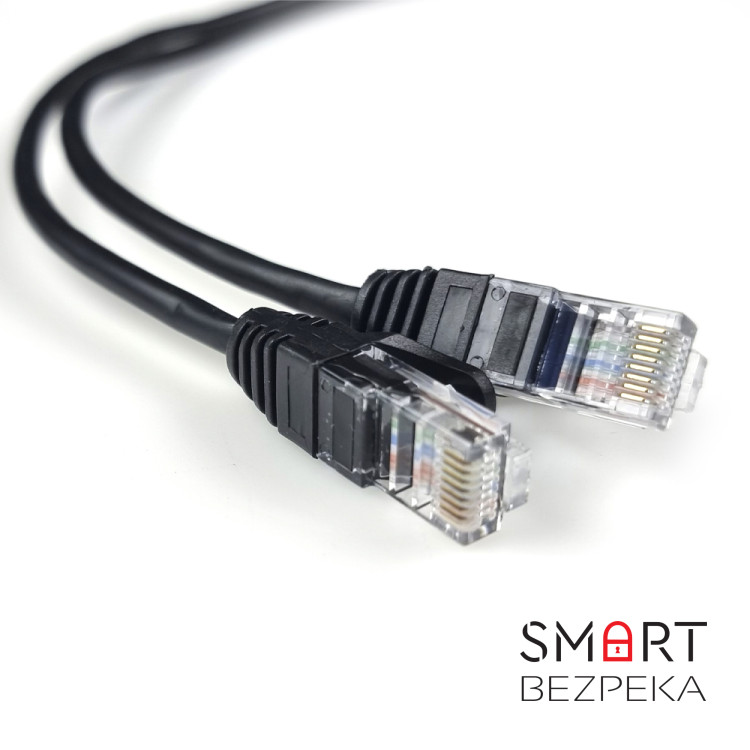 Патч-корд Hypernet PC-UTP-05M 0.5м литой черный UTP RJ45 кат. 5Е